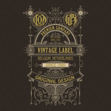 Eski vintage kartı ile çiçek süsleme - vektör