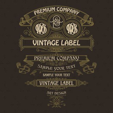 Eski vintage kartı ile çiçek süsleme - vektör