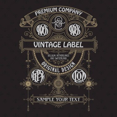 Eski vintage kartı ile çiçek süsleme - vektör