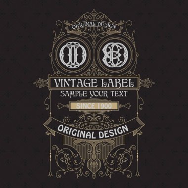 Eski vintage kartı ile çiçek süsleme - vektör