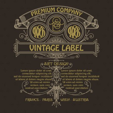 Eski vintage kartı ile çiçek süsleme - vektör