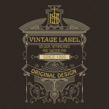 Eski vintage kartı ile çiçek süsleme - vektör