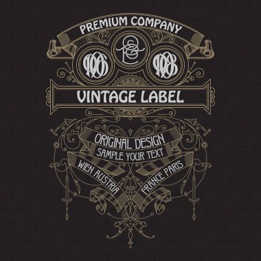 Eski vintage kartı ile çiçek süsleme - vektör