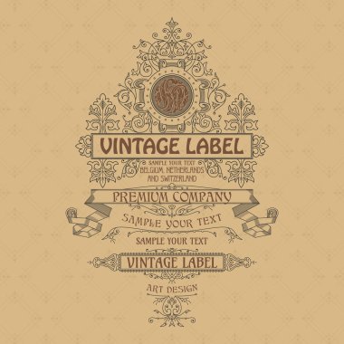 Eski vintage kartı ile çiçek süsleme - vektör