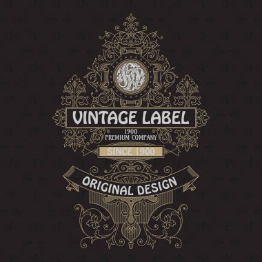 Eski vintage kartı ile çiçek süsleme - vektör