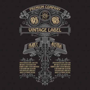 Eski vintage kartı ile çiçek süsleme - vektör