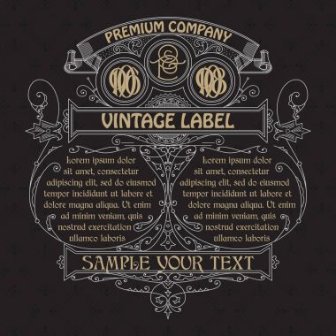 Eski vintage kartı ile çiçek süsleme - vektör