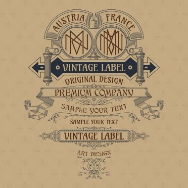 Eski vintage kartı ile çiçek süsleme - vektör