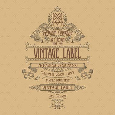 Eski vintage kartı ile çiçek süsleme - vektör