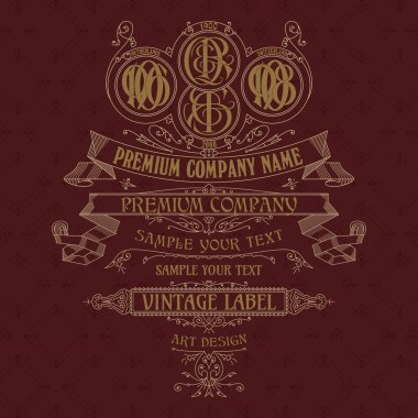 Eski vintage kartı ile çiçek süsleme - vektör