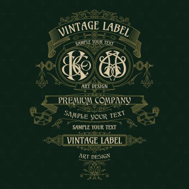 Eski vintage kartı ile çiçek süsleme - vektör