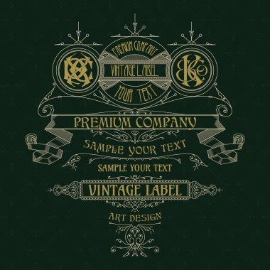 Eski vintage kartı ile çiçek süsleme - vektör