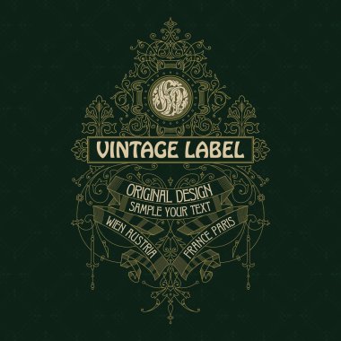 Eski vintage kartı ile çiçek süsleme - vektör