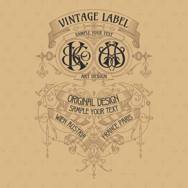 Eski vintage kartı ile çiçek süsleme - vektör