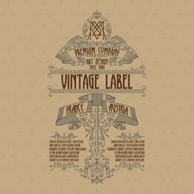 Eski vintage kartı ile çiçek süsleme - vektör