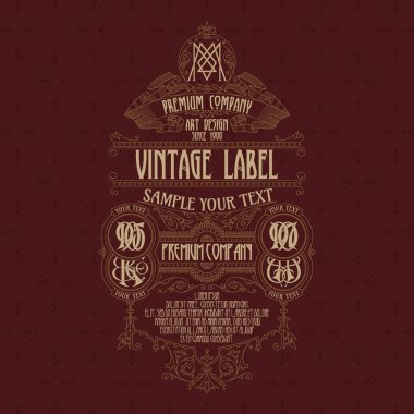 Eski vintage kartı ile çiçek süsleme - vektör