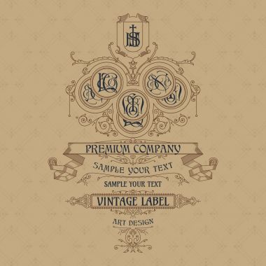 Eski vintage kartı ile çiçek süsleme - vektör