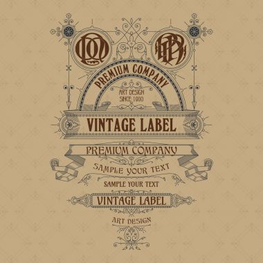 Eski vintage kartı ile çiçek süsleme - vektör