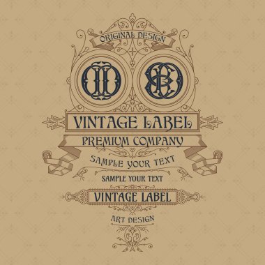 Eski vintage kartı ile çiçek süsleme - vektör