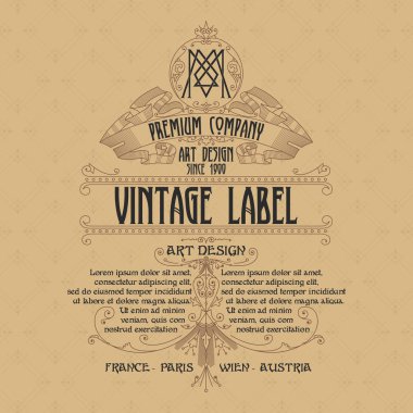 Eski vintage kartı ile çiçek süsleme - vektör