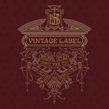 Eski vintage kartı ile çiçek süsleme - vektör