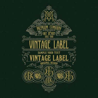 Eski vintage kartı ile çiçek süsleme - vektör