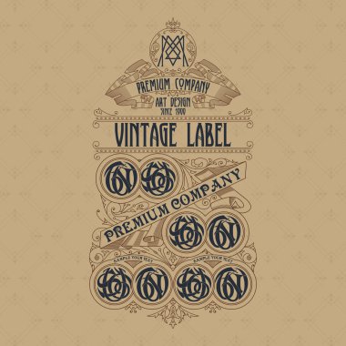 Eski vintage kartı ile çiçek süsleme - vektör