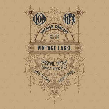 Eski vintage kartı ile çiçek süsleme - vektör