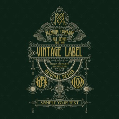 Eski vintage kartı ile çiçek süsleme - vektör