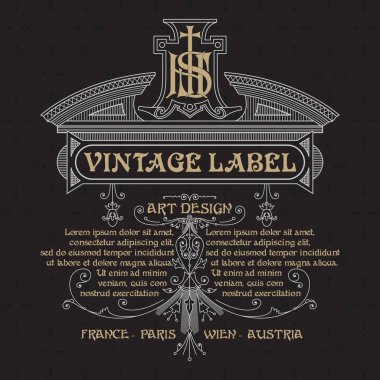 Eski vintage kartı ile çiçek süsleme - vektör