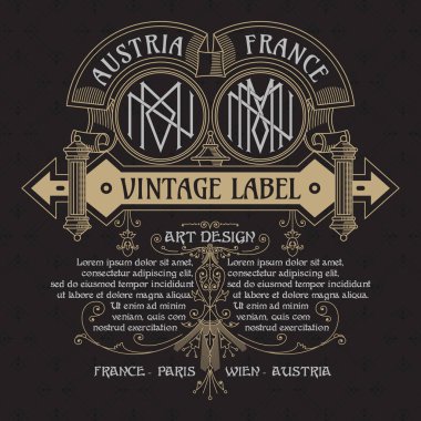 Eski vintage kartı ile çiçek süsleme - vektör