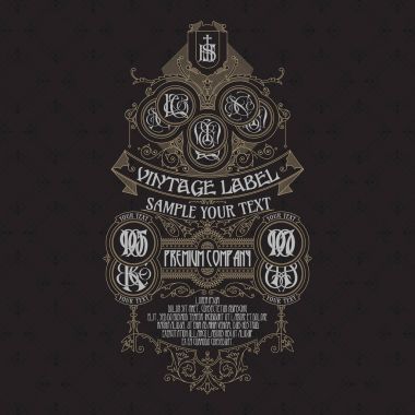 Eski vintage kartı ile çiçek süsleme - vektör