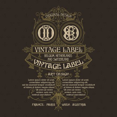 Eski vintage kartı ile çiçek süsleme - vektör