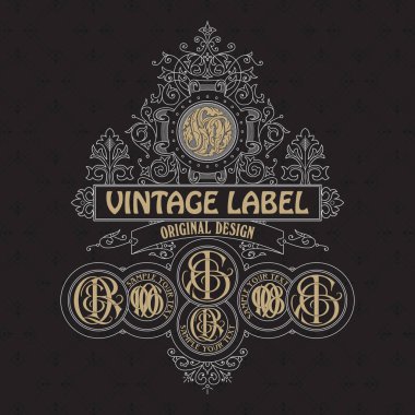 Eski vintage kartı ile çiçek süsleme - vektör