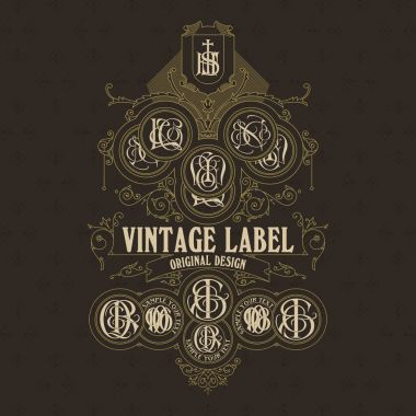 Eski vintage kartı ile çiçek süsleme - vektör