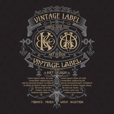 Eski vintage kartı ile çiçek süsleme - vektör