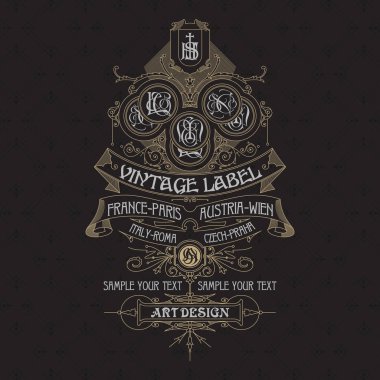 Eski vintage kartı ile çiçek süsleme - vektör