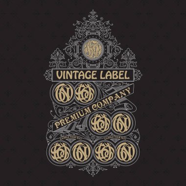 Eski vintage kartı ile çiçek süsleme - vektör