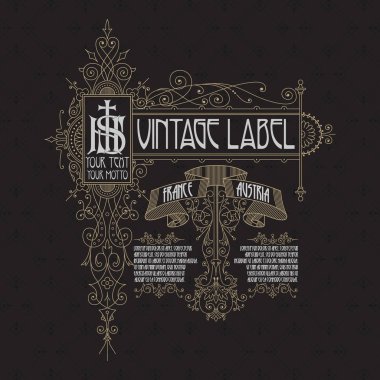 Eski vintage kartı ile çiçek süsleme - vektör