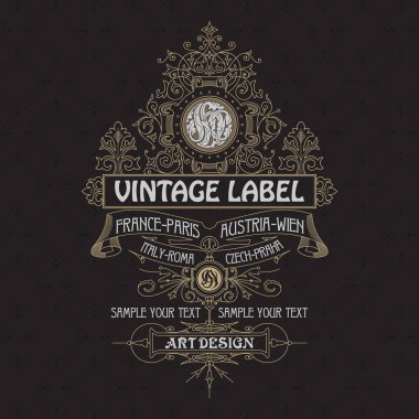 Eski vintage kartı ile çiçek süsleme - vektör