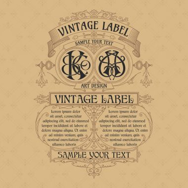 Eski vintage kartı ile çiçek süsleme - vektör