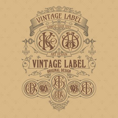 Eski vintage kartı ile çiçek süsleme - vektör