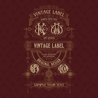 Eski vintage kartı ile çiçek süsleme - vektör