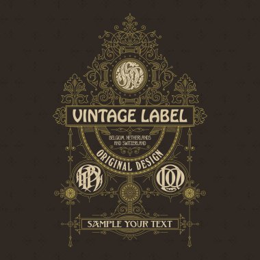 Eski vintage kartı ile çiçek süsleme - vektör