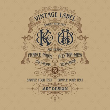 Eski vintage kartı ile çiçek süsleme - vektör