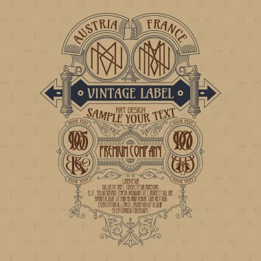 Eski vintage kartı ile çiçek süsleme - vektör