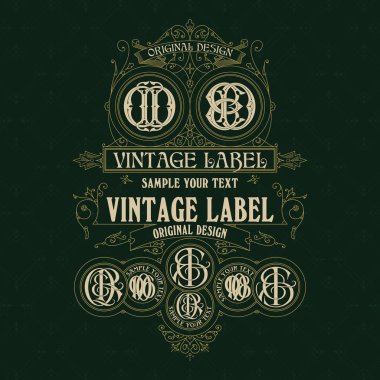 Eski vintage kartı ile çiçek süsleme - vektör