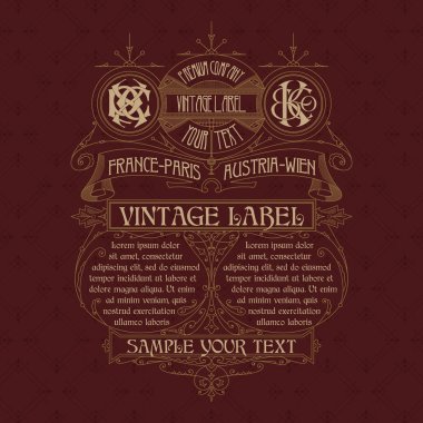 Eski vintage kartı ile çiçek süsleme - vektör