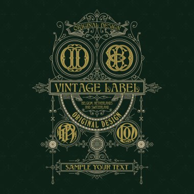 Eski vintage kartı ile çiçek süsleme - vektör