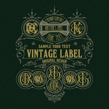 Eski vintage kartı ile çiçek süsleme - vektör